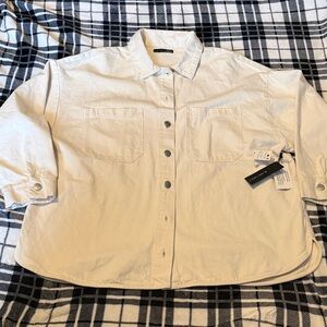 Black Tape_ Casual Cream Button Down Shirt